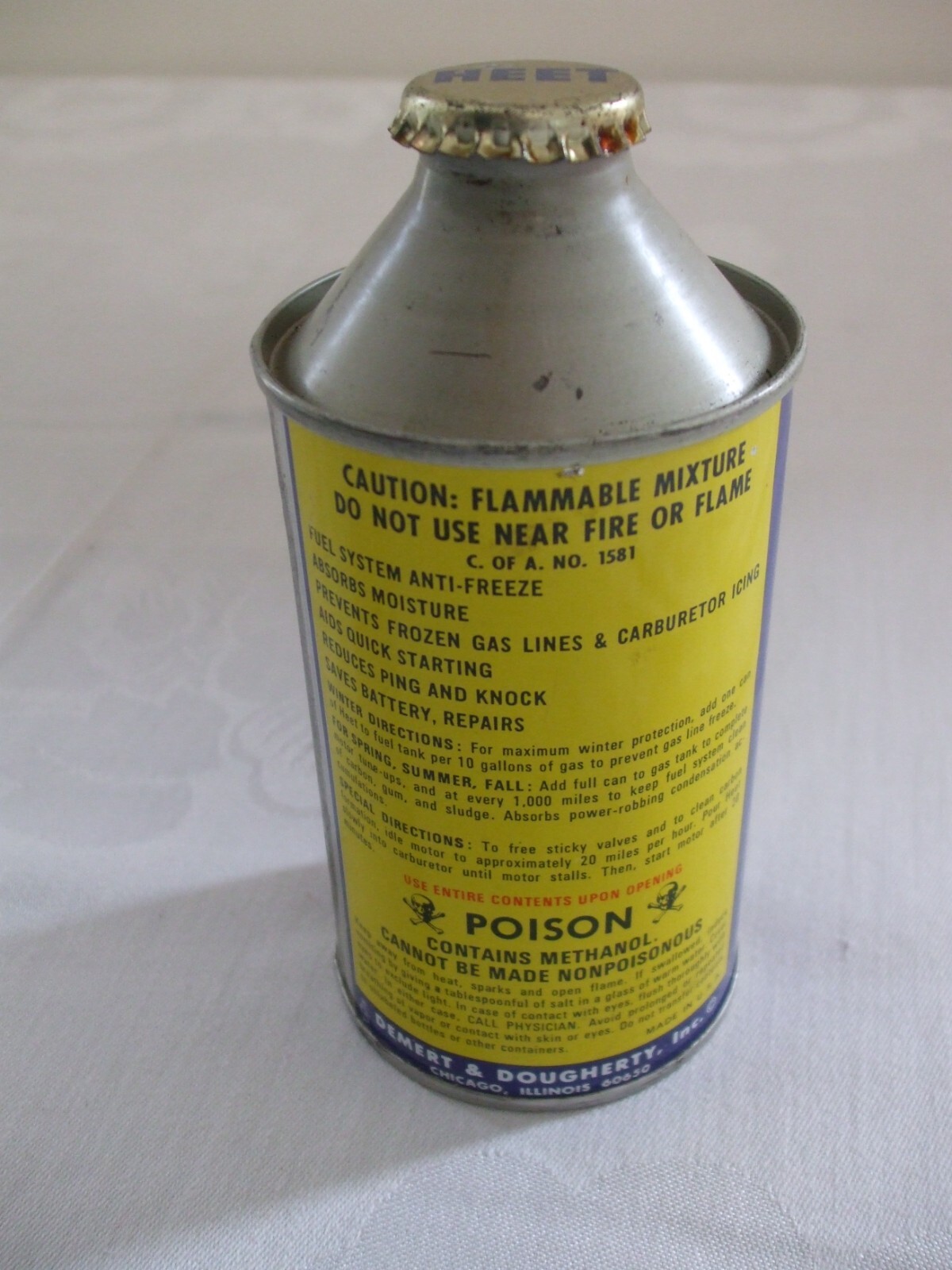 Vintage Empty Pre-Barcode Heet Can Handy Oiler Tin