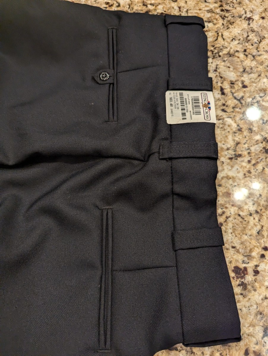 Flying Cross Mens Polyester Uniform Trouser Pants Navy Unhemmed