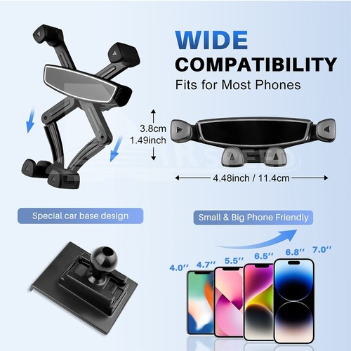 Car Dashboard Dash Mount Phone Holder Bracket Clip For Fiat 500 08-23 Abarth 595 - Picture 7 of 11