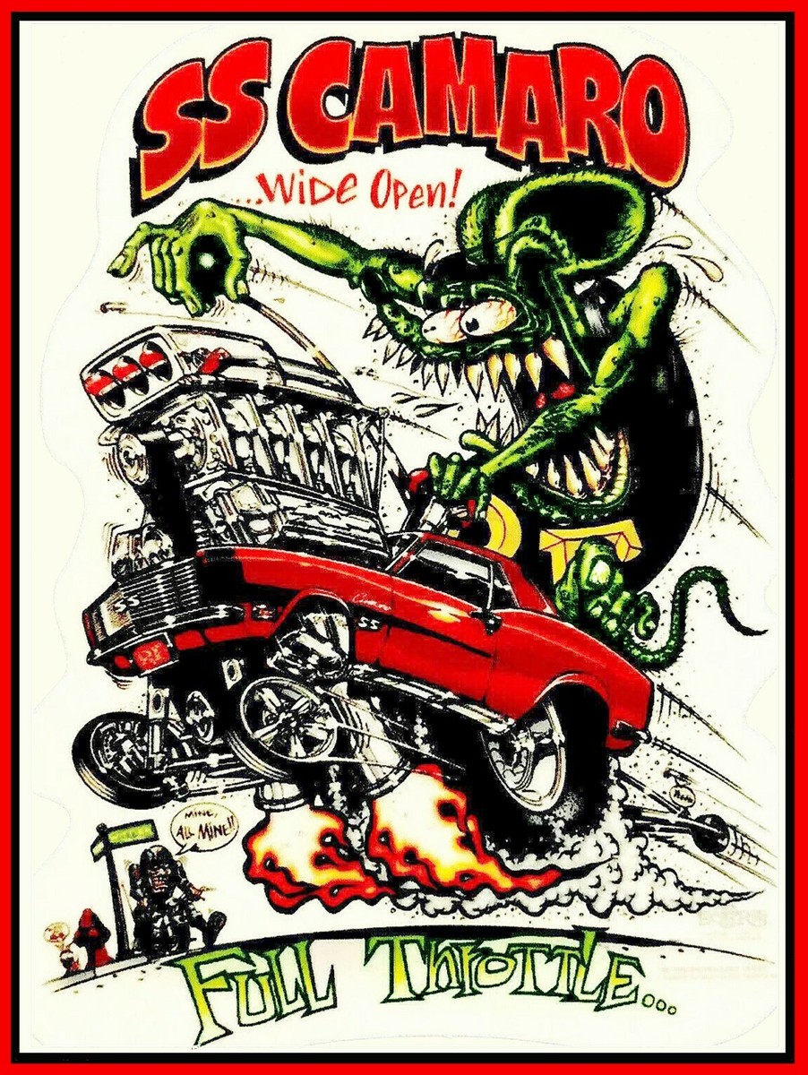 RAT FINK 4" X 6" DIAMOND GLOSS OUTDOOR DECAL HOT ROD RAT CHEVY