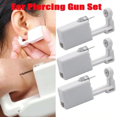 3PC/Set Steel Ear Body Navel Piercing Gun Studs Tool Kit Set Ear Nose painless