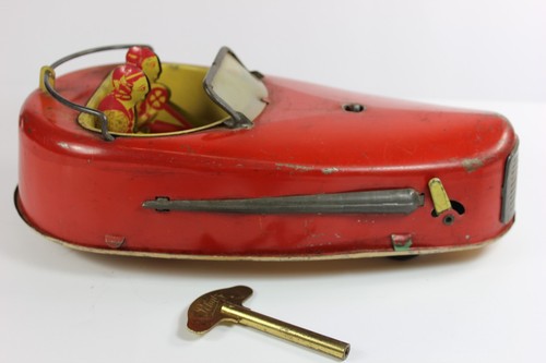 COCHE PARACHOQUES DODGEM DE HOJALATA CUERDA 1930 Buffalo Toy Works con llave * PRECIO REDUCIDO * - Imagen 5 de 9