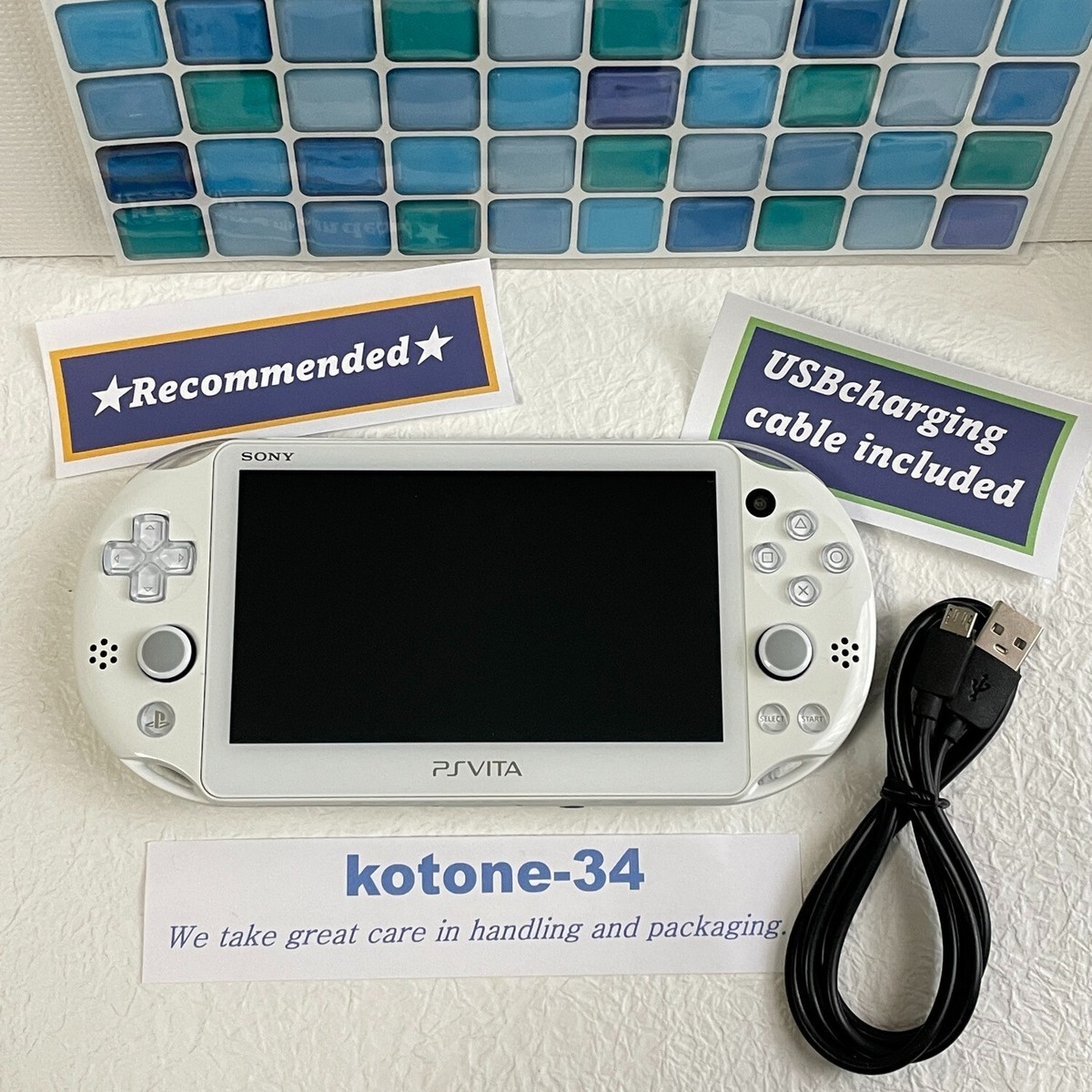 SONY PS Vita PCH-2000 White Console psvita with USB cable Japan