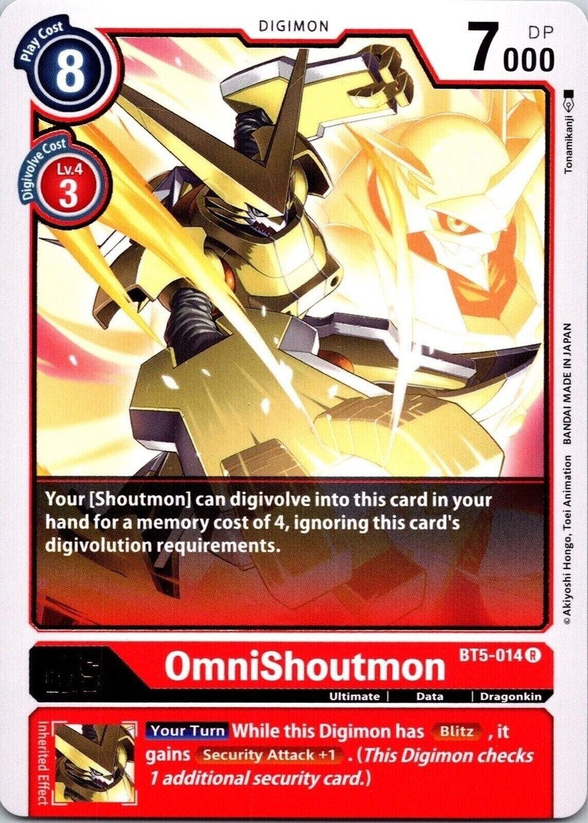 OmniShoutmon BT5-014 Black Rare Ultimate (Lv5) Digimon Card