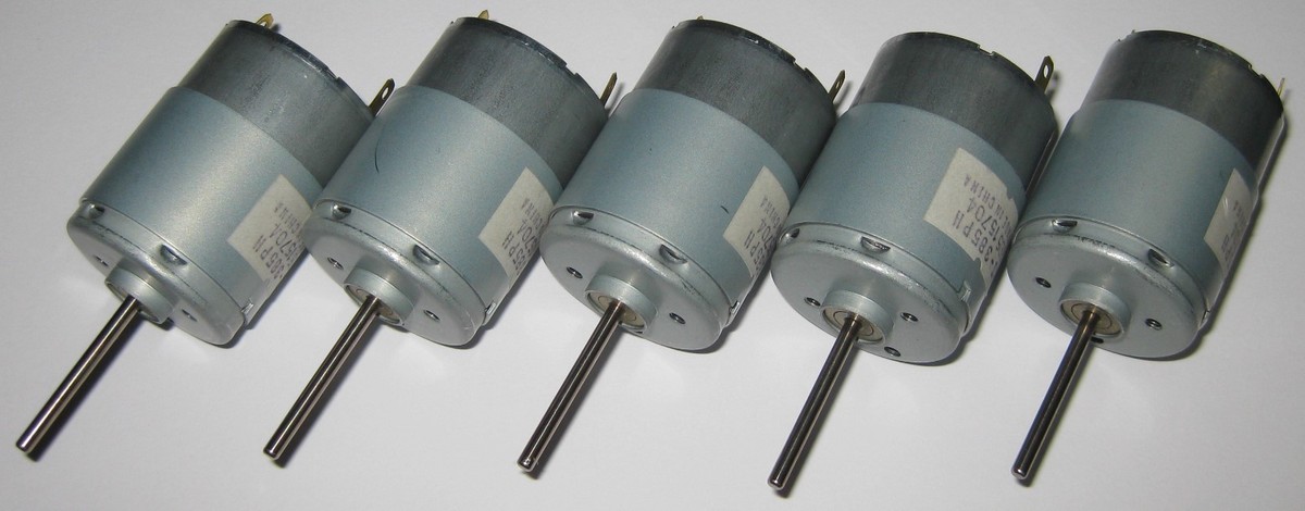 5 X Mabuchi RS-385PH Motor - Long Shaft 2.3mm - 12V DC
