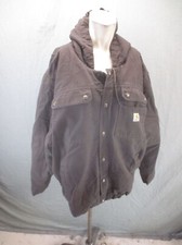 Carhartt Size 3XL Men Brown 100 Cotton Sherpa Lined Full Zip Utility Jacket 525