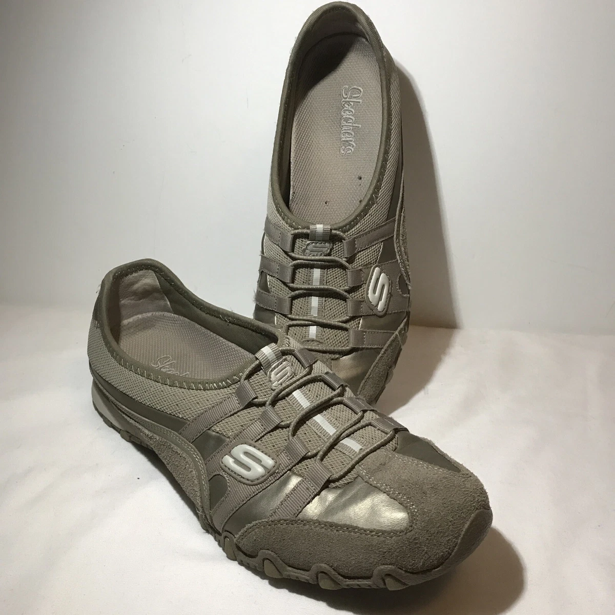 Skechers Womens Bikers Ticket Tan Casual Shoes Size 9 | eBay