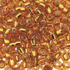 Miyuki Round Seed Beads Rocaille's Size 6/0 Silver Lined Topaz 20GM 6-133S