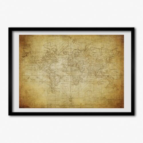 Tulup Picture MDF Framed Wall Decor 100x70cm Image Room Old map of the world - Picture 1 of 4