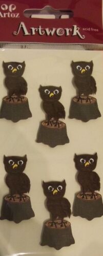 Owls - Artoz Artwork Self Adhesive 3D Embellishments 185590-61 - Afbeelding 1 van 1