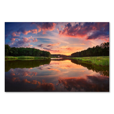 Postereck 2566 Poster Leinwand Sonnenuntergang, Wolken Natur Landschaft Wald