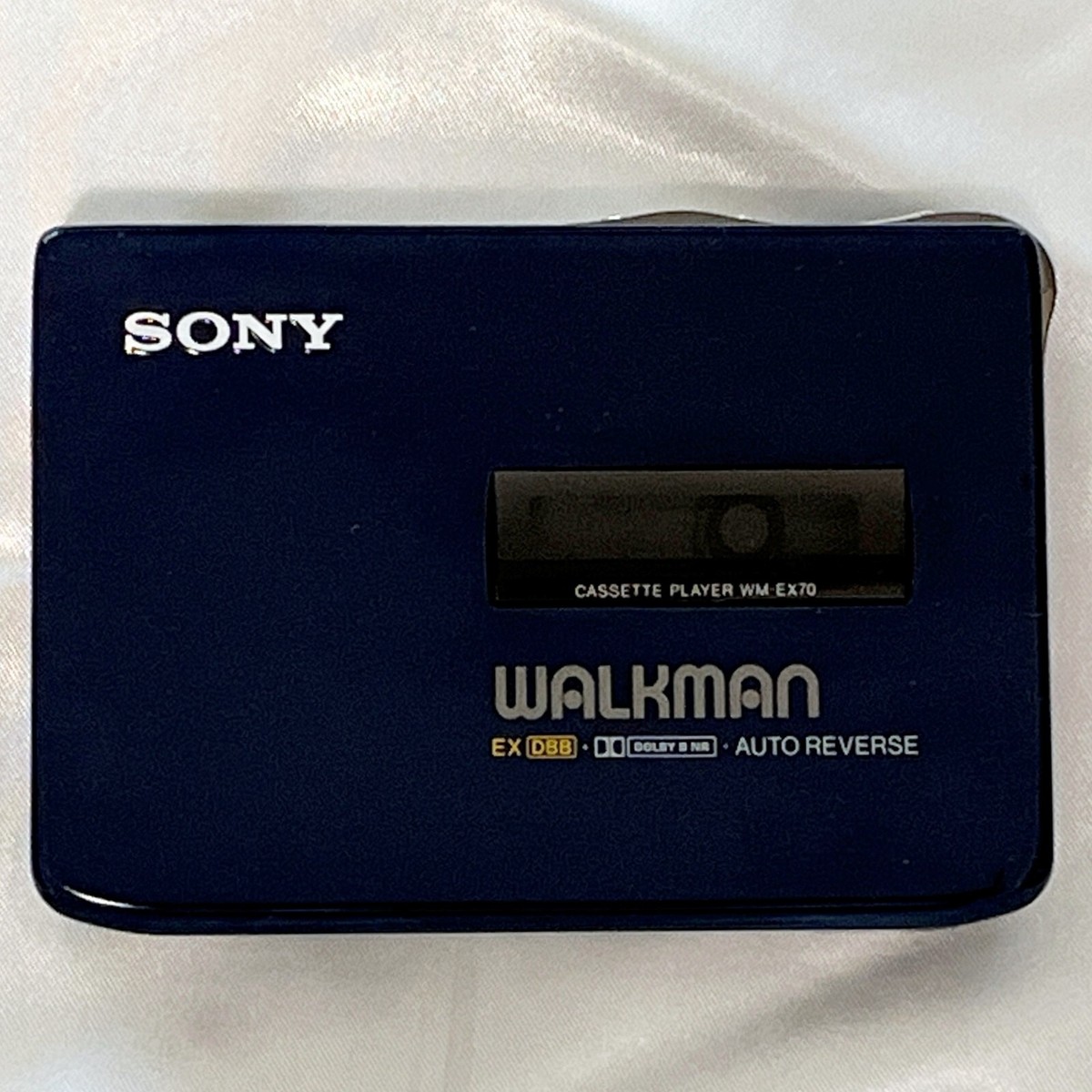SONY WM-EX70 1990 Walkman powered Navy Cassette Player For Parts