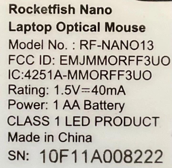 Rocketfish Nano Laptop Optical Mouse - USB/Wireless - Black/Blue - Image 3 of 4