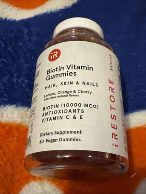 iRESTORE - BIOTIN VITAMIN GUMMIES - HAIR SKIN NAILS - 60 VEGAN GUMMIES - NEW!