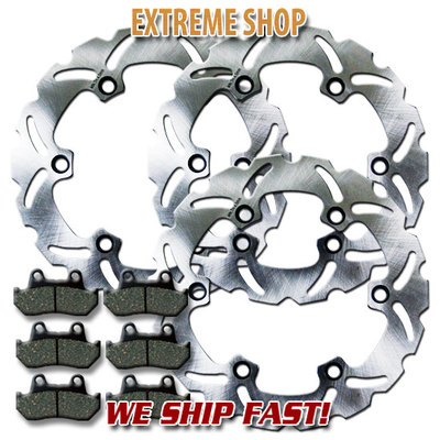Front+Rear Brake Disc Rotors+Pads for Honda VF 500 F Interceptor 1984 1985 1986