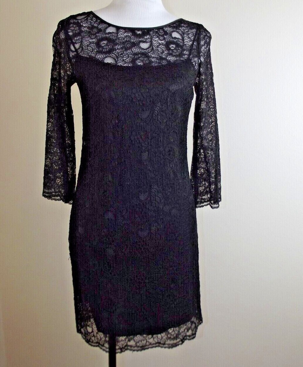 Laundry by Shelli Segal Lace Sheath DRESS - Size 2 - 2 Piece Slip w/Lace  Long Sl | eBay