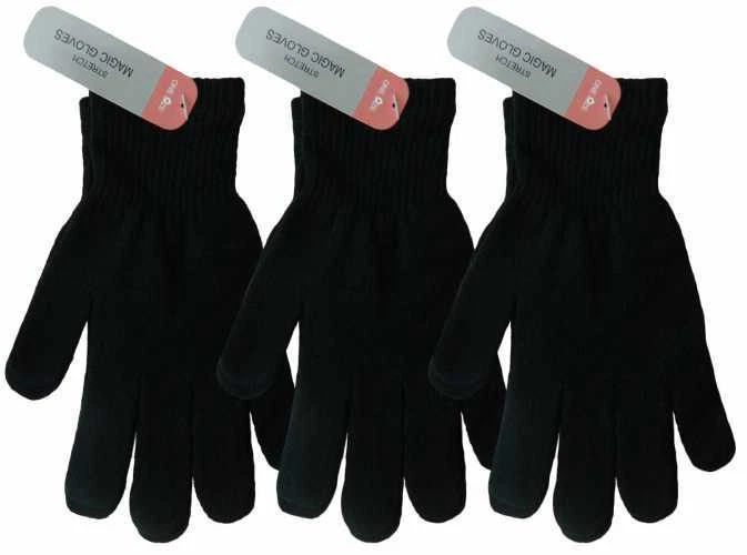 CB4 ACCESSORIES MAGIC GLOVES Black Magic Gloves Wholesale Lot 12 Pairs Black Gloves one size Magic Gloves New