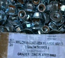 (20) 1/2 - 20 Nylon Insert Fine Thread Hex Flange Lock nuts Stop Nyloc artic cat