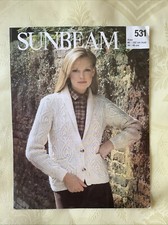 Sunbeam knitting pattern 531. Cardigan, Aran or DK yarn 34-40"  Original.