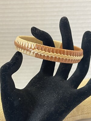 Nantucket Basket Style Bangle Bracelet Artisan Woven Handmade Beautiful!