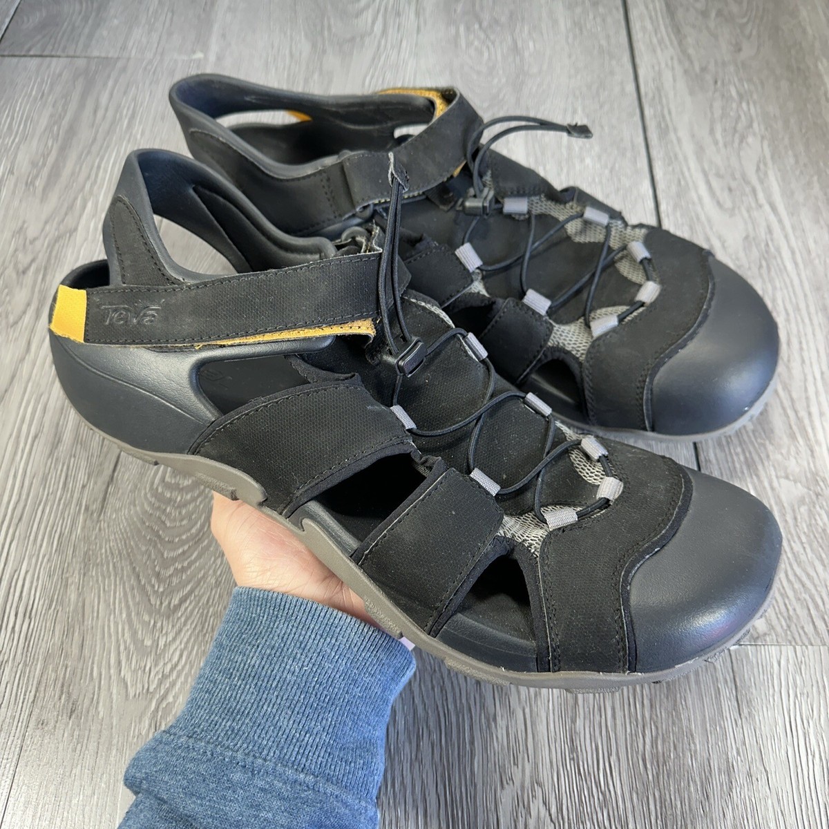 Teva Flintwood Men's Black Casual Athletic Lifestyle Sandals Footwear sz 14M