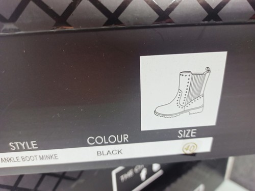 BNIB City Chic Size 39 8 Wide Fit MINKE Ankle Boot Black Biker Silver Studs - Picture 20 of 20