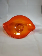 Viking Glass Amberina Persimmon Orange Footed Bowl 