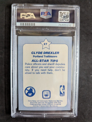 1984 Star Denver Police all star CLYDE DREXLER rookie year card