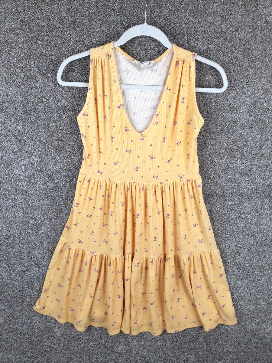 Jessica Simpson Rib Knit Floral Dress Womens S Yellow Pink Ditzy Floral A-line | eBay Jessica Simpson Rib Knit Floral Dress Womens S Yellow Pink Ditzy Floral A-line | eBay