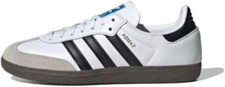 adidas Samba OG Big Kid Footwear Sneakers, White/Black/Gum, Size 6 US