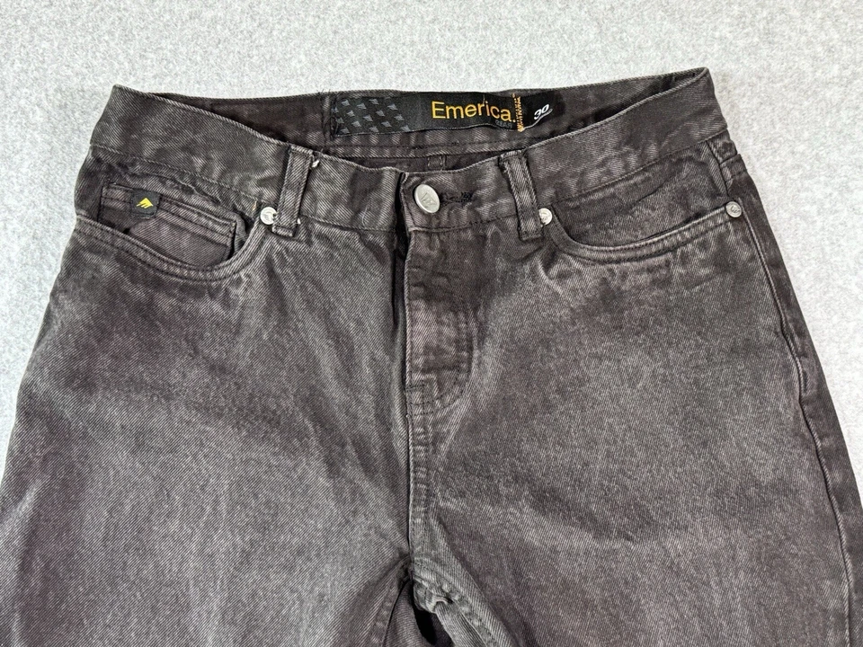 Pantalones de mezclilla Emerica 30x32 negros daga calce ajustado patinador recto Y2K para hombre’s Foto 4 de 4