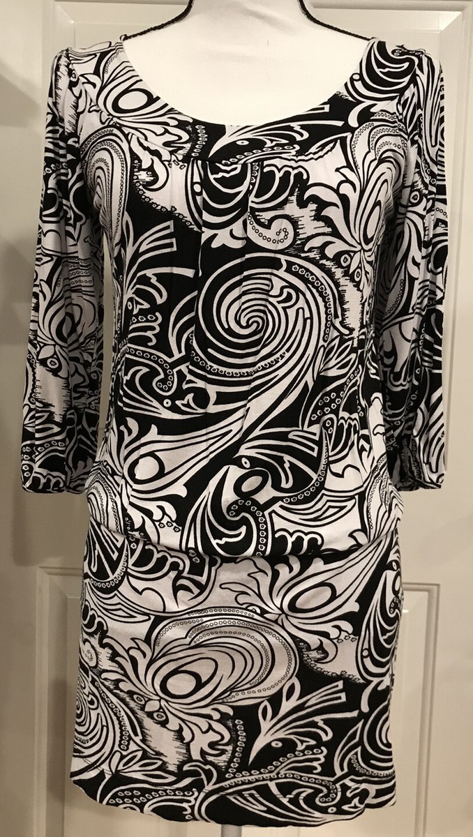 bcbg black and white short dress Vintage 90s BCBG mini dress , Black / Grey / white