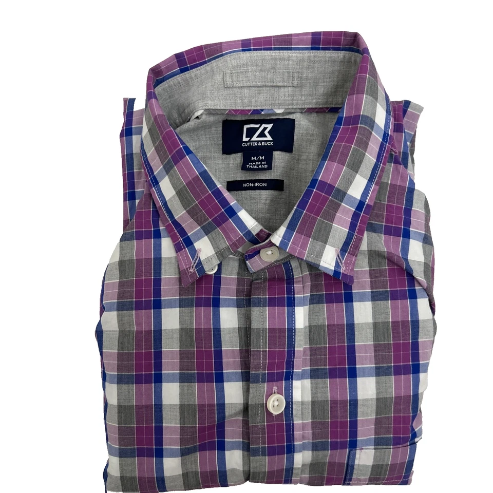 🔥Cutter & Buck Mens Long Sleeve Plaid Button Down Shirt Size Medium Easy Care🔥 - Image 4 of 4