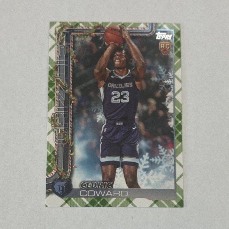 2025-26 Topps Holiday Green Plaid Cedric Coward RC #H171