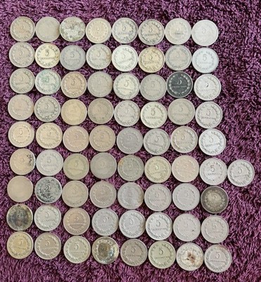 Lot Of 73 Republica De El Salvador 5 CENTAVOS Foreign Coins