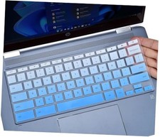 Keyboard Cover Skin for HP Chromebook 14 Laptop 14a-na 14a-ne 14a-ca Ombre Blue