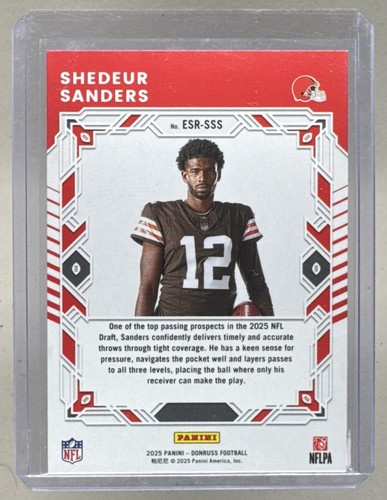 Shedeur Sanders 2025 Panini Donruss #ESR-SSS The Elite Series Rookies Rookie RC - Picture 2 of 3