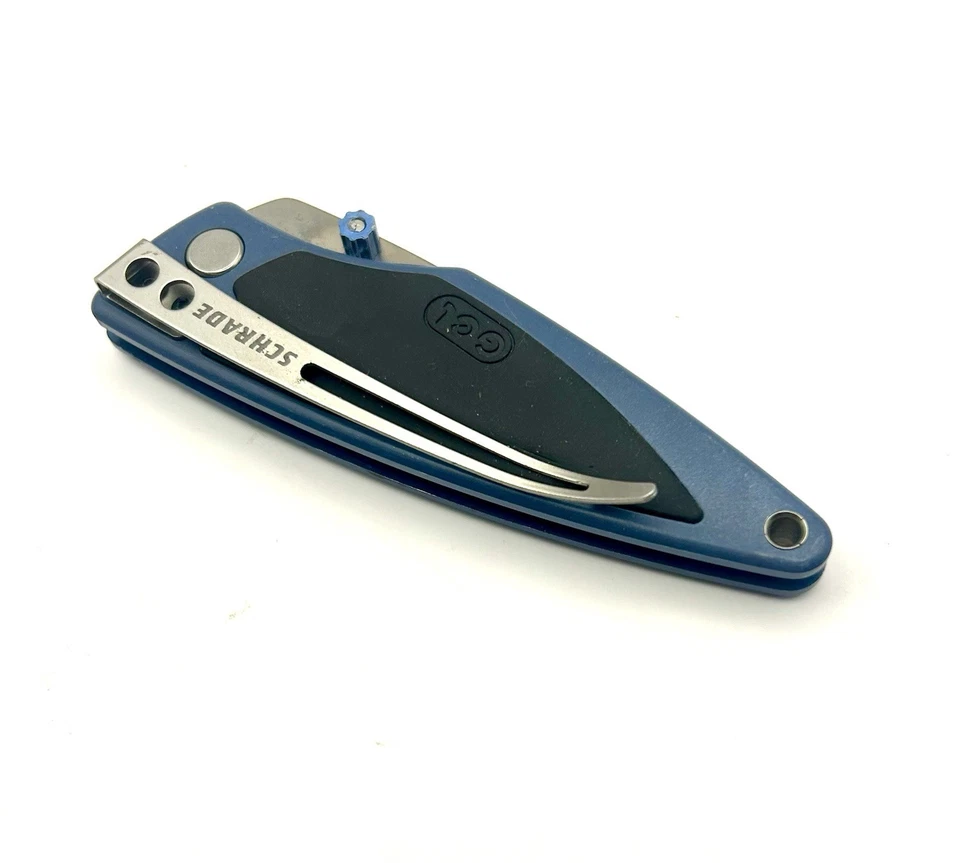 Schrade + Cuchillo de Bolsillo Plegable Hoja de Bloqueo con Clip de Bolsillo Negro y Azul Foto 2 de 4