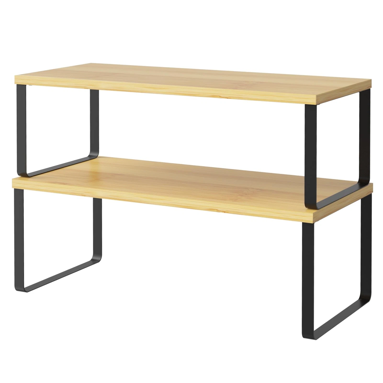 Cabinet Shelf Organizer Set of 2, Kitchen Counter Shelves Spice Rack, Stackab...