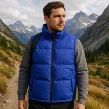 Vintage Pacific Trail Men Puffer Vest Size L Down 80/20 Trail 90s Outdoor Hiking