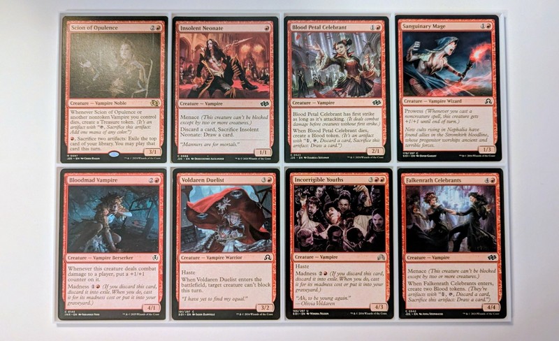 MTG 8 card Vampire. Red lot. Mini themed collection.