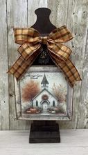 New Rustic Fall Always Give Thanks Sign W/ Coordinating Bow Post Sold Separately