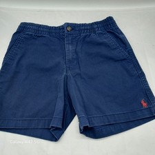 Polo Ralph Lauren Boys Navy Blue Chino Shorts Elastic Waist Size 10 RN41381