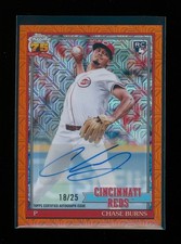 2026 Topps CHASE BURNS #91C-38 1991 Retro RC AUTO Orange Mojo Refractor /25 REDS
