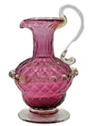 Vintage Murano Art Glass Pitcher Vase Original Italian Label Genuine Venetian