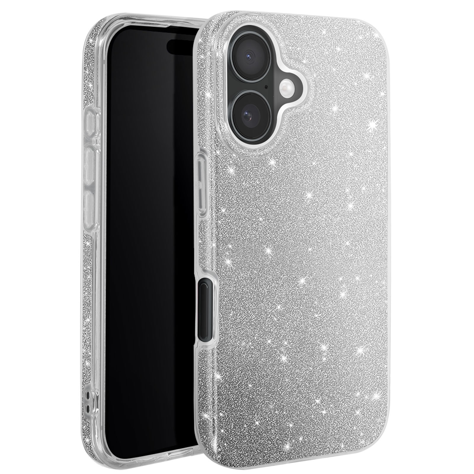 Coque antichoc iPhone 16 Avizar fine contre chutes et rayures argent