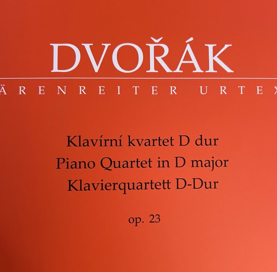 DVORAK Barenreiter PIANO QUARTET D Major Op 23 Unused NEW Set Of All Parts Perfe - Image 2 of 4