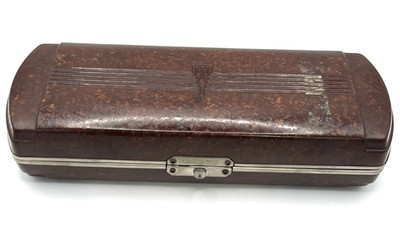 Vtg Welch Allyn 1950s Opthalmoscope Bakelite Case Only Des Pat 163210 Brown