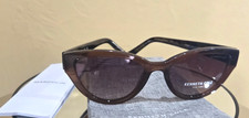 NEW Woman s Kenneth Cole New York Cat Eye T ortoise Shell Sunglasses case Papers