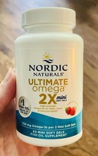 NORDIC NATURALS ULTIMATE OMEGA 2X 1120mg FISH OIL 60 STRAWBERRY MINI SOFT GELS 1